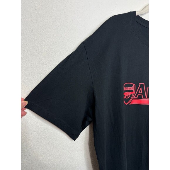Arsenal Large Graphic Tee Black Cotton Short Sleeve Crew Neck Soccer Retro NWOT - Picture 5 of 7
